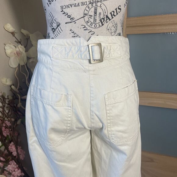 JOIE Linen Blend Wide Leg Culotte Pants Beige Sz 12 Summer Cool - Picture 6 of 8